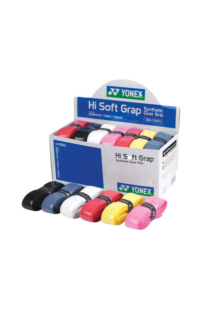 Yonex AC420 soft basis grip - box 24 stuks - assorti kleuren