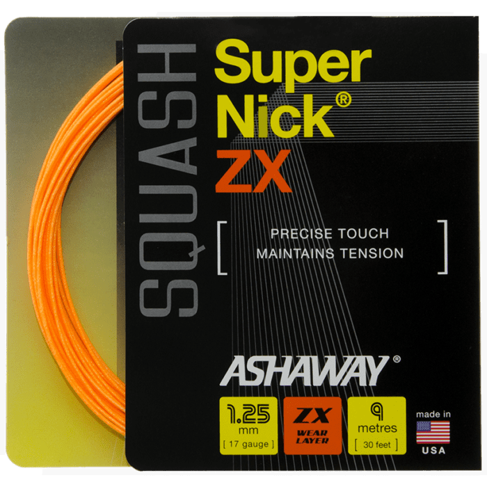 Ashaway SuperNick ZX squash snaar - oranje - set 9m