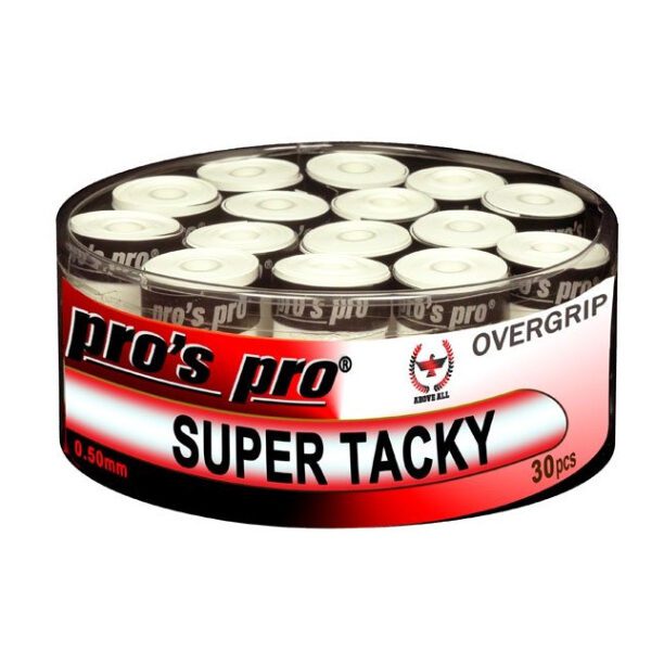 Pro's Pro Super tacky overgrip - wit - box 30pcs