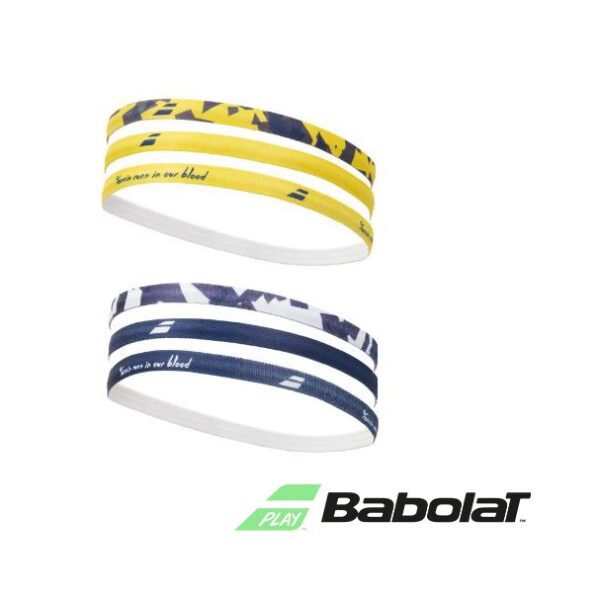 Babolat 'om te keren' polsband breed lichtblauw/geel | 2stuks