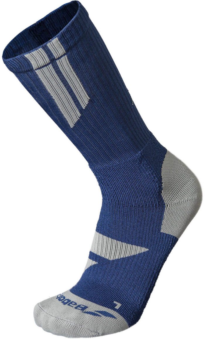 Babolat ondersteunende 'big logo' hoge sokken -  blauw / grijs