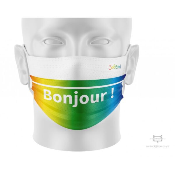 Solibad mondmasker - niet medisch - grijs, blauw en regenboog