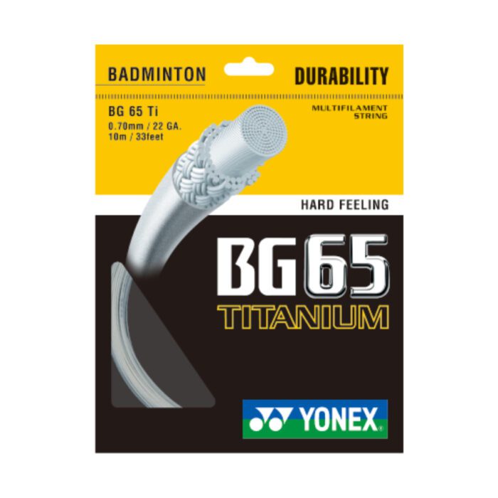 Yonex BG65 TI (Titanium) badmintonsnaar - wit - 200m coil of 10m set