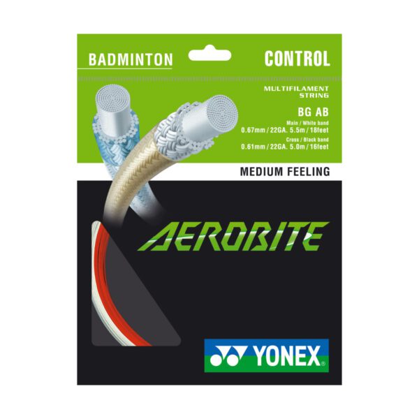 Yonex Aerobite - hybride badmintonsnaar - rood/wit - coil of 10m set