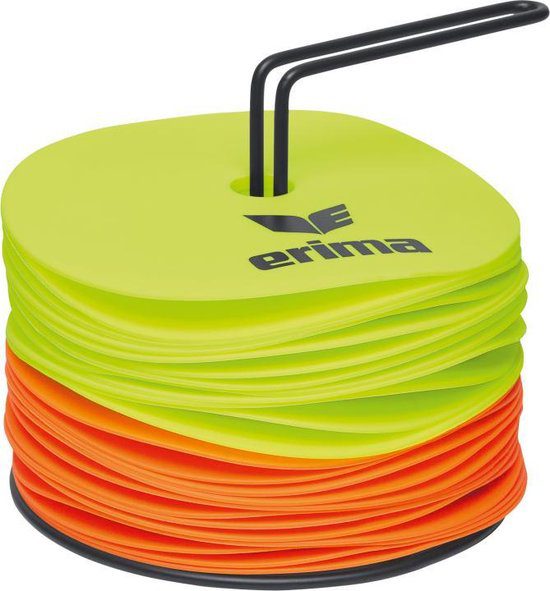 Erima anti-slip markeringsschijven - neon geel en oranje - 24stuks
