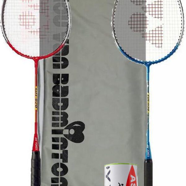 Yonex recreatieve badmintonset GR-020 met VICTOR AIRbadminton shuttles en draagtas