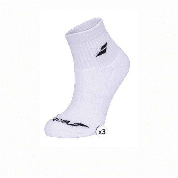 Babolat 3paar pak quarter / half hoge sportsokken - wit