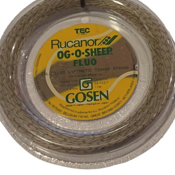 Rucanor OG•O•SHEEP fluo tennissnaar | 137mm | 12m grijs