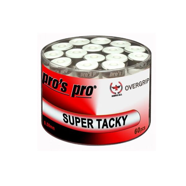 Pro's Pro Supertacky overgrips - wit - box 60pcs
