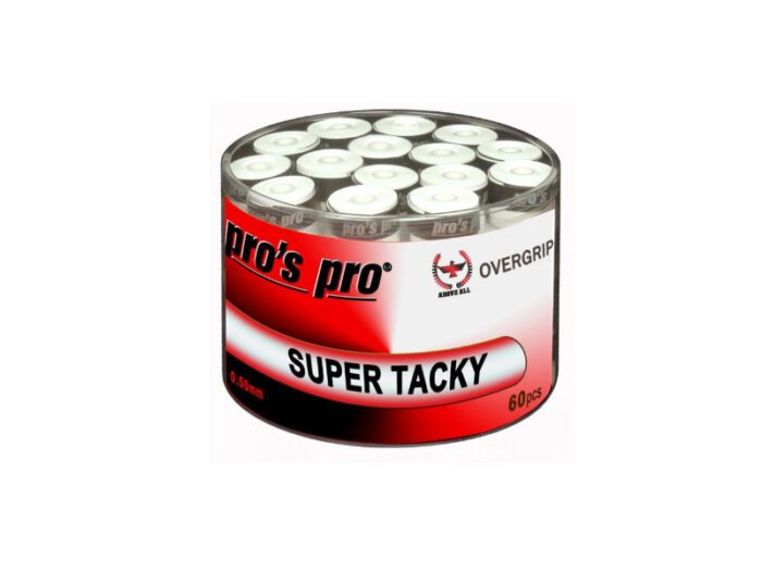 Pro's Pro Supertacky overgrips - wit - box 60pcs