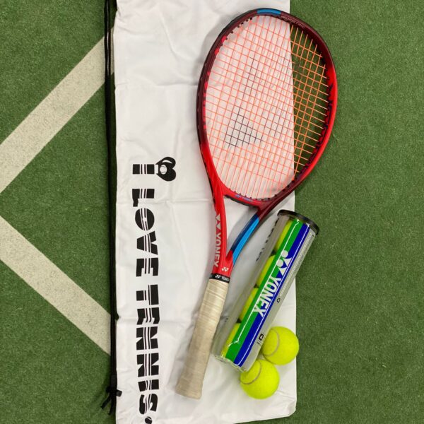 CHESPsport ' I love tennis ' drawstring bag / racketbag - wit