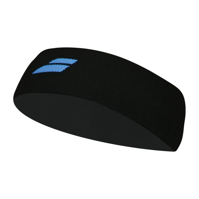 Babolat logo hoofdband/headband - zwart/blauw