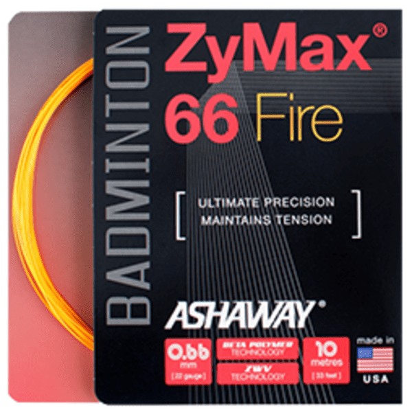 ASHAWAY Zymax 66 Fire badmintonsnaar - oranje - 10m