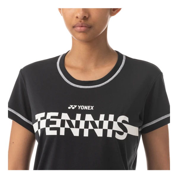 YONEX 16581EX dames tennis sportshirt - zwart/wit opdruk TENNIS