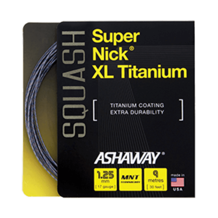 Ashaway SuperNick XL Titanium squashsnaar - zilver - set 9m