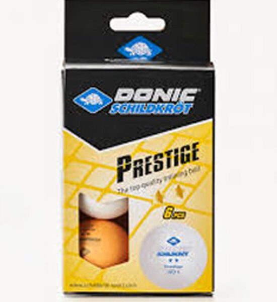 Donic Schildkröt DSK Tafeltennisballen Prestige top quality - wit / oranje - 6stuks