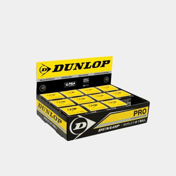 Dunlop squashbal - gevorderde - dubbel gele stip