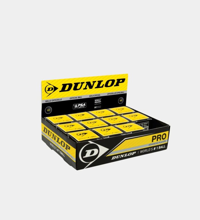 Dunlop squashbal - gevorderde - dubbel gele stip