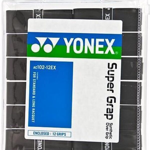 Yonex AC 102 Super Grap overgrip - 12 stuks zwart in etui