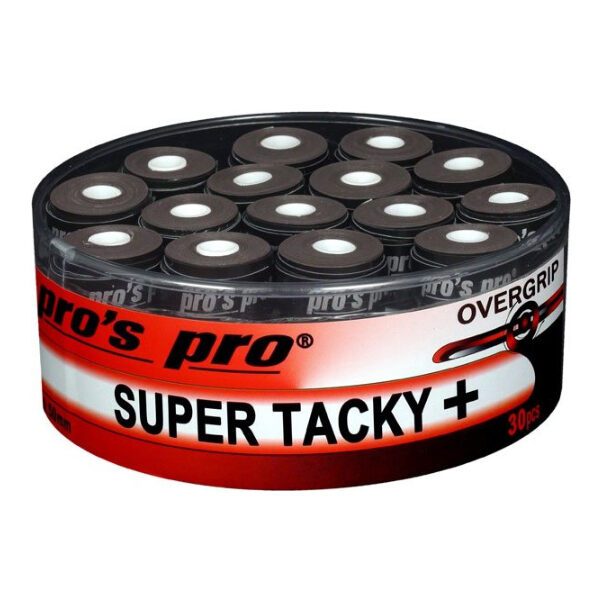 Pro's Pro Supertacky + overgrips - zwart -  box 30pcs