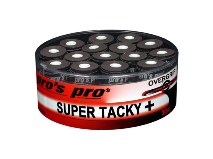 Pro's Pro Supertacky + overgrips - zwart -  box 30pcs