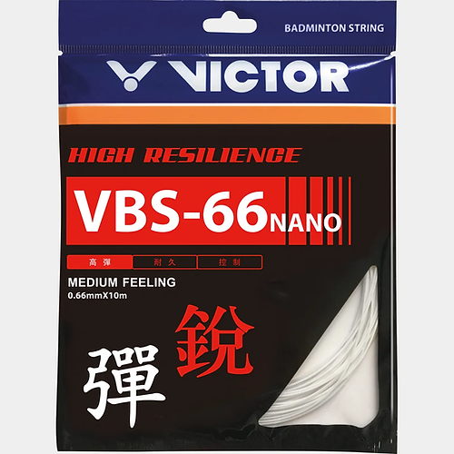 VICTOR VBS-66Nano badmintonsnaar - 10m set - wit
