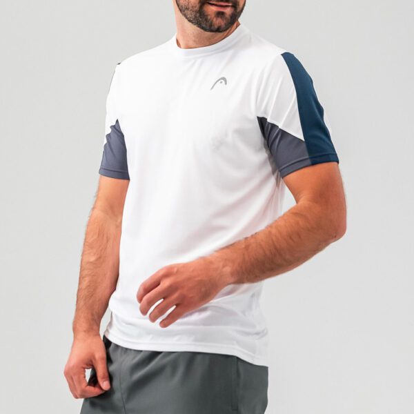 HEAD Club 22 TECH heren T-shirt - wit / donkerblauw