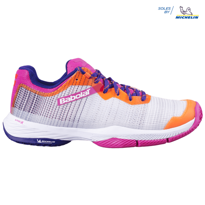 Babolat Jet Ritma dames padelschoen - wit / roze / paars
