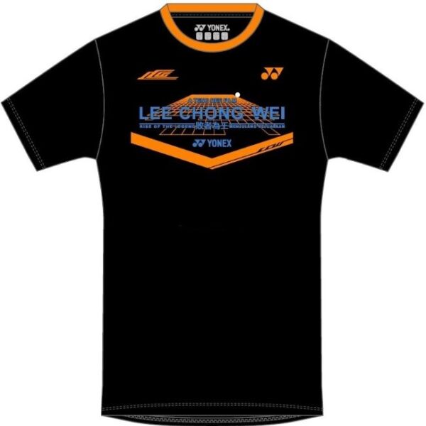 Yonex YOB18071EX Lee Chong Wei / LCW Movie shirt - zwart/oranje - maat XL