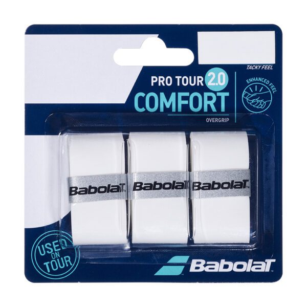 Babolat Pro TOUR 2.0 comfort overgrip - wit - 3stuks