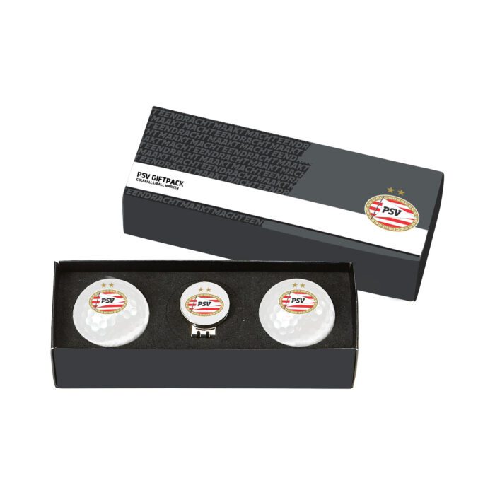 PSV Giftpack: 2 golfballen - headclip - giftbox met PSV logo