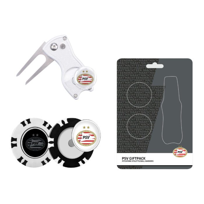 PSV Giftpack: 2 poker fiches met markers en pitchfork