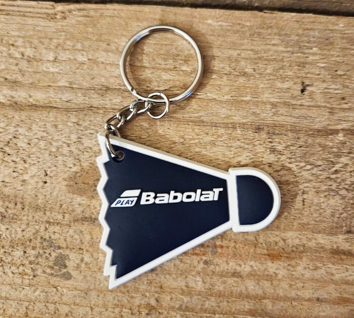 Babolat badminton sleutelhanger - donkerblauwe shuttle - 2 stuks