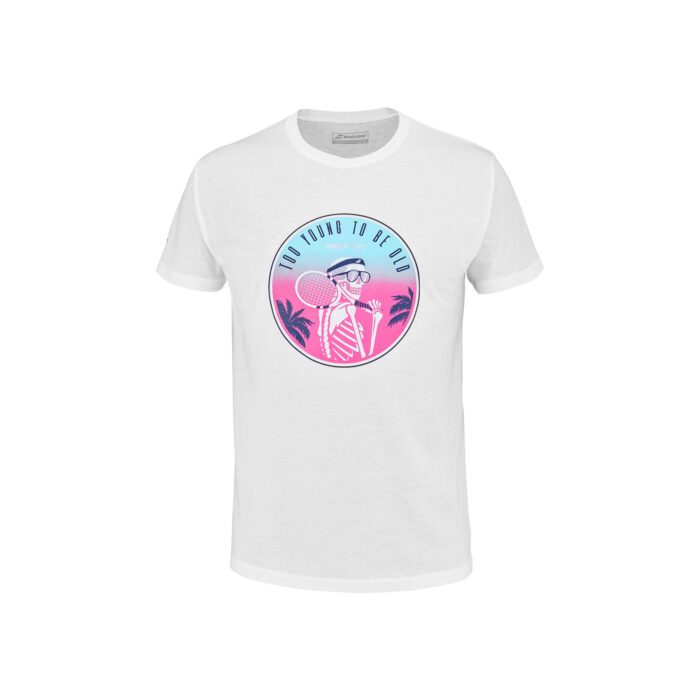 Babolat Message heren shirt 'Too young to be old' - wit