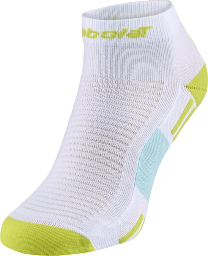 Babolat speciale quarter / korte padel sokken - wit / lime