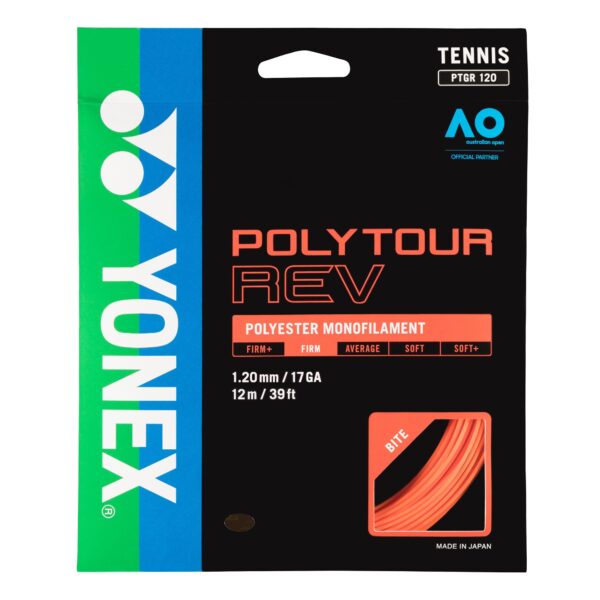 Yonex Polytour REV tennissnaar - 1,20mm - bright orange - 12meter