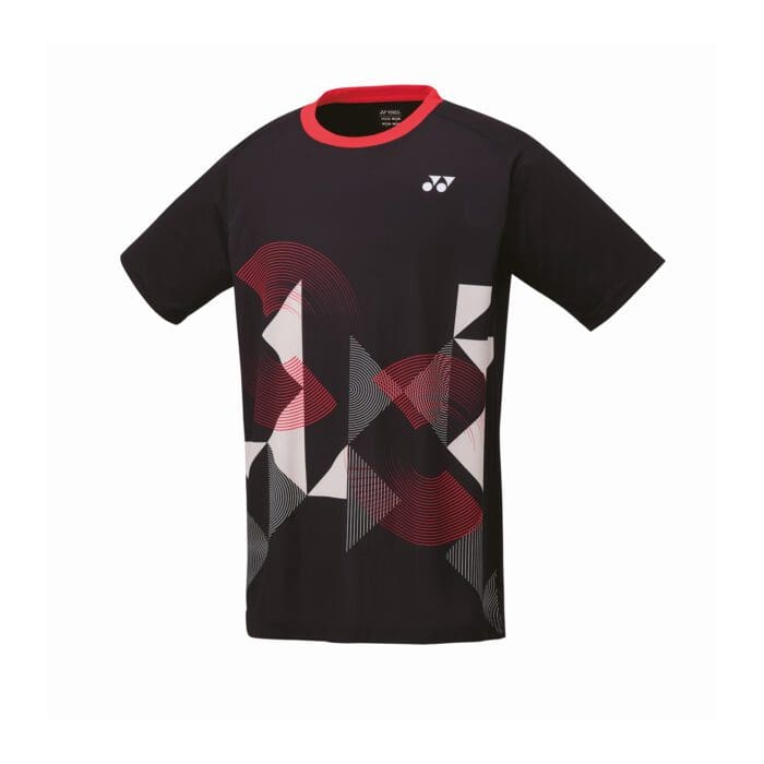 Yonex 16698EX heren crew neck sportshirt - zwart / wit / rood