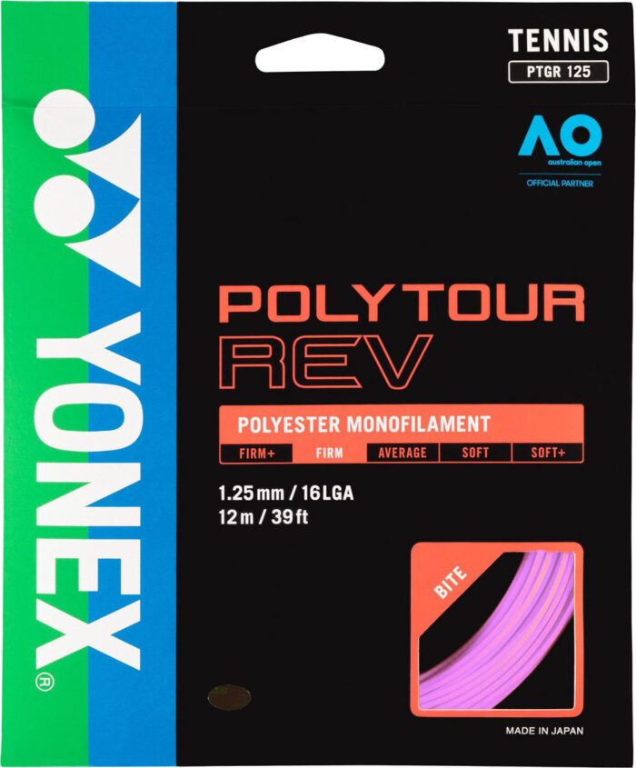 Yonex Polytour REV tennissnaar - 1,25mm - purple - 12meter