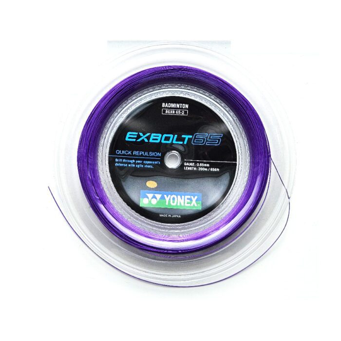 Yonex EXBOLT 65 badmintonsnaar - quick repulsion - paars - coil 200m