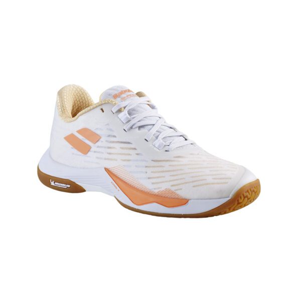 Babolat Shadow Tour 5 dames badmintonschoen- wit/ oranje