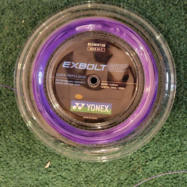Yonex Exbolt 65 badmintonsnaar - quick repulsion - paars - CHESPsport set 10m