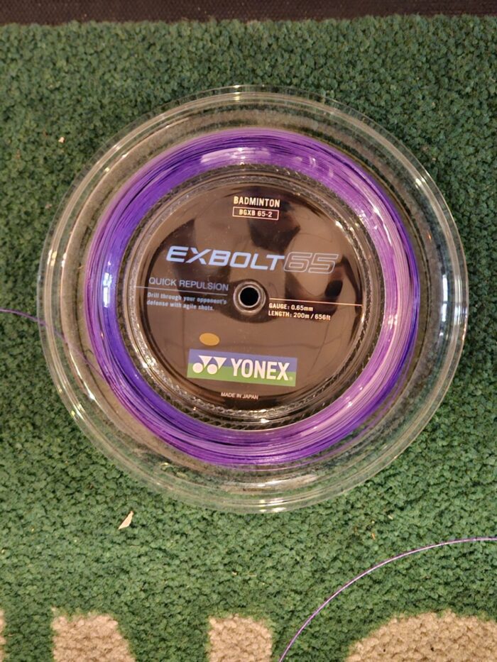 Yonex Exbolt 65 badmintonsnaar - quick repulsion - paars - CHESPsport set 10m