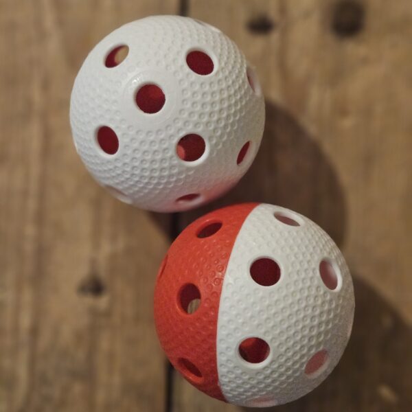 Necy Bullet floorball ballen - wit / rood - 2 stuks