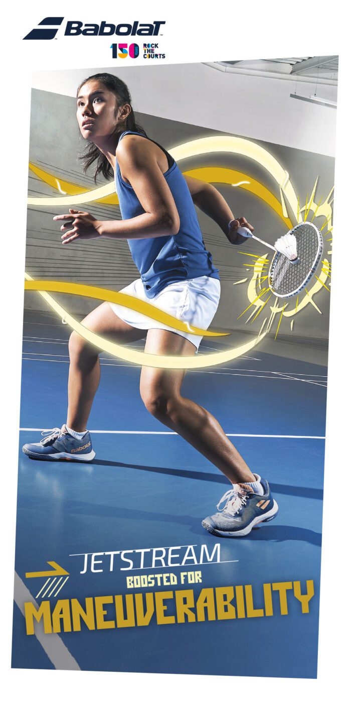 Babolat Jetstream 74 badmintonracket - supersnel - wit/goud