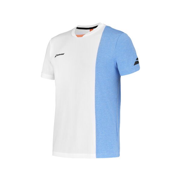 Babolat PLAY Crew Neck heren T-shirt - wit / blauw / oranje