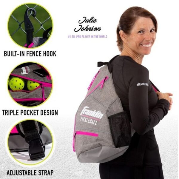 Franklin pickleball SLING bag / rugzak - grijs / roze