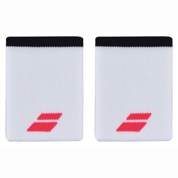 Babolat Jumbo LOGO wristband / polsband - 10x8cm - wit / strike red
