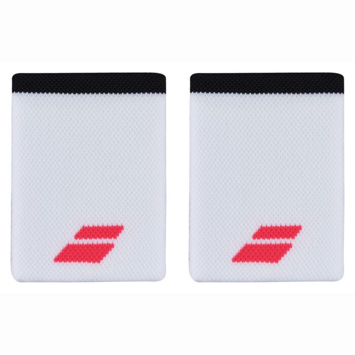 Babolat Jumbo LOGO wristband / polsband - 10x8cm - wit / strike red