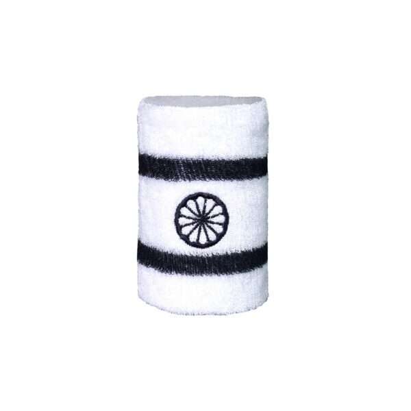 The Indian Maharadja Unisex striped sweatband / zweetband - white / night blue