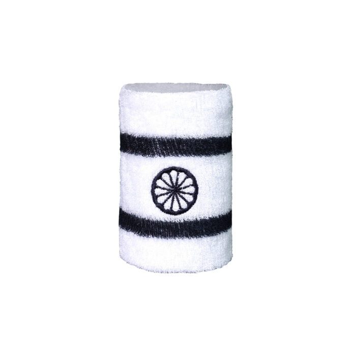 The Indian Maharadja Unisex striped sweatband / zweetband - white / night blue